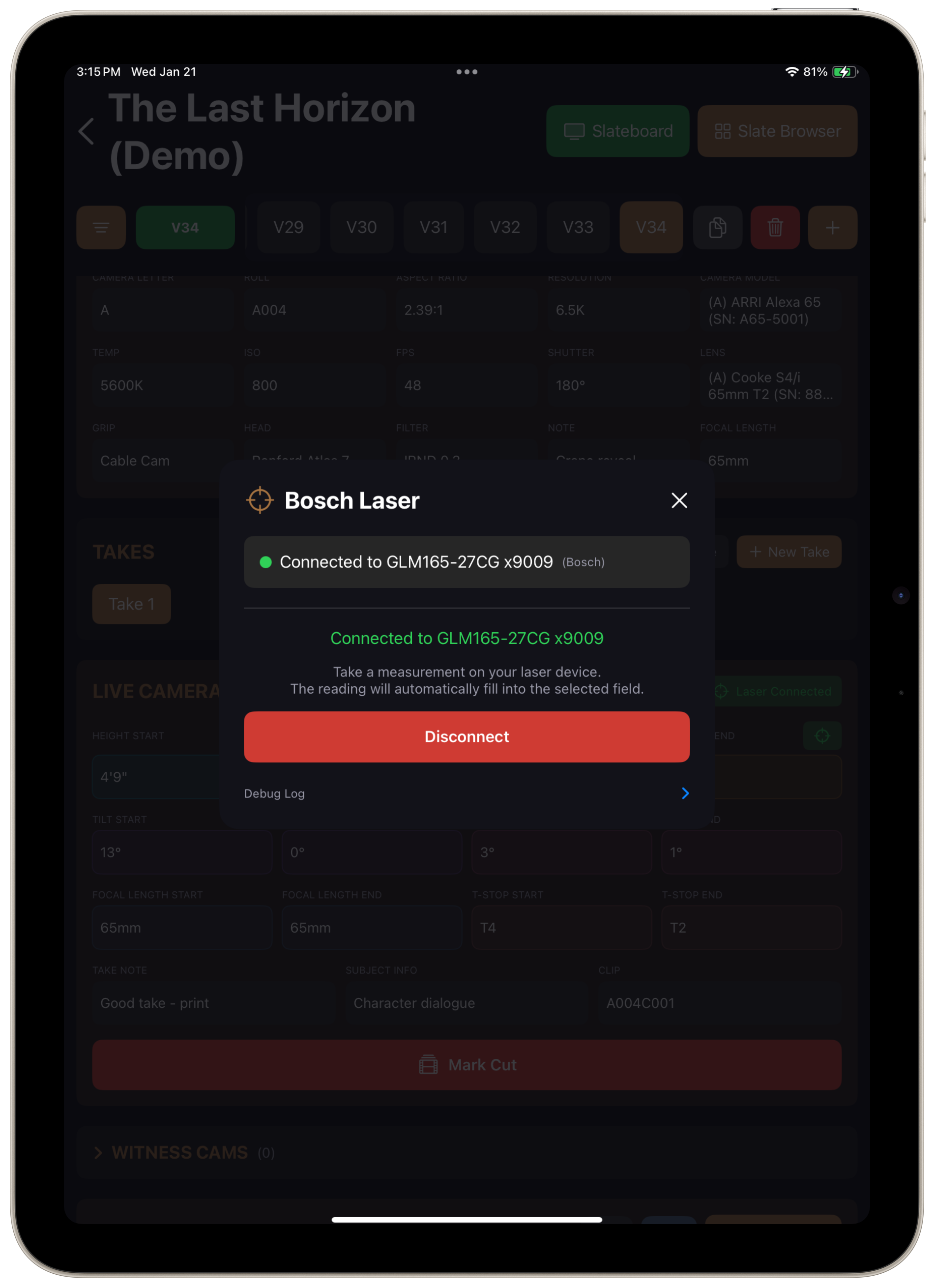 Laser Measure Interface