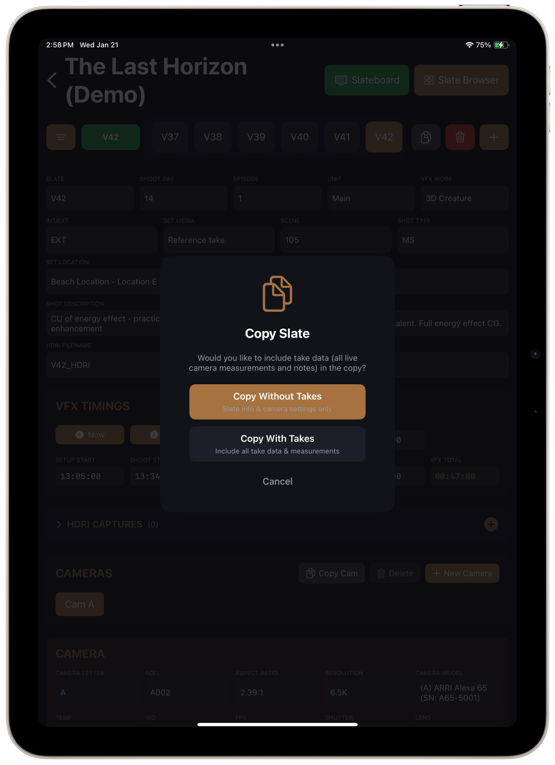 Slate Capture Interface